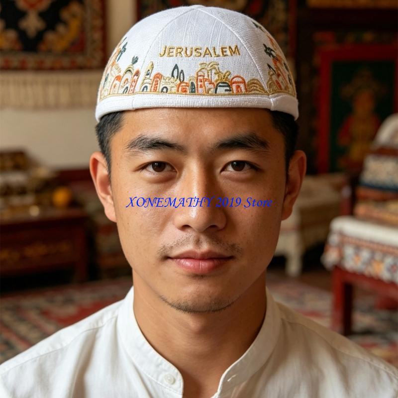 Men'S Formal Ethnic Wear - F42F Multiuse Cotton Yarmulke Hat With
