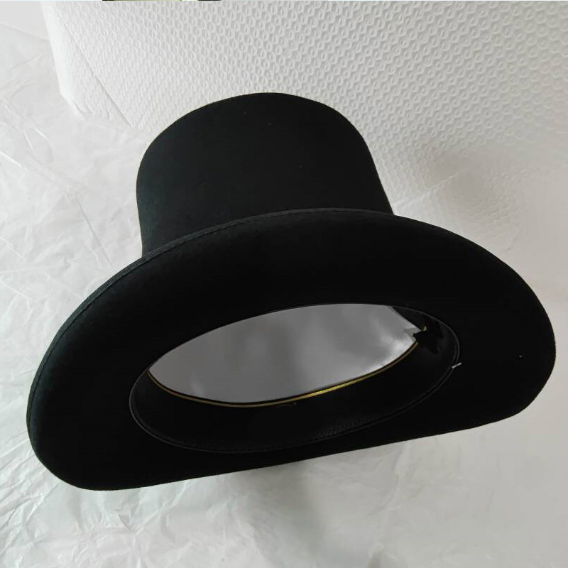 Victorian Men'S Formal Wear - Black 25cm Wool Felt High Top