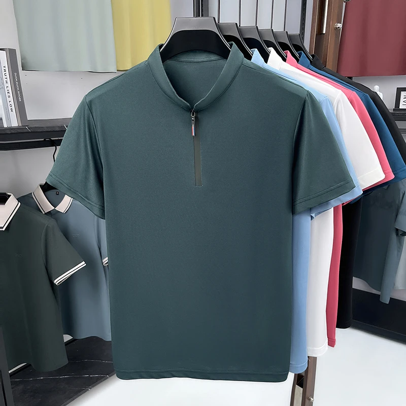 Men'S Polo Formal Wear - Mens Business Formal Half Zip Stand