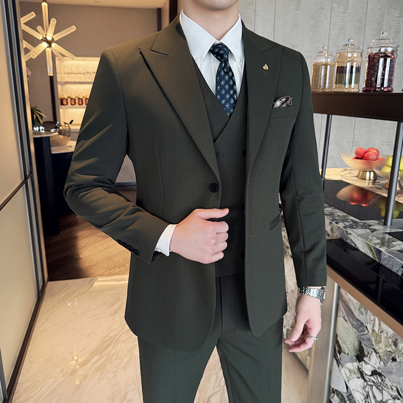 Men's suit three-piece busines - Men Formal Wear Top ulasan dan harga