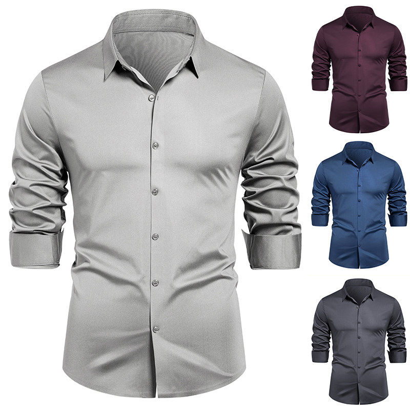 High-end Formal Work Shirts Me - Young Men Formal Wear ulasan dan harga