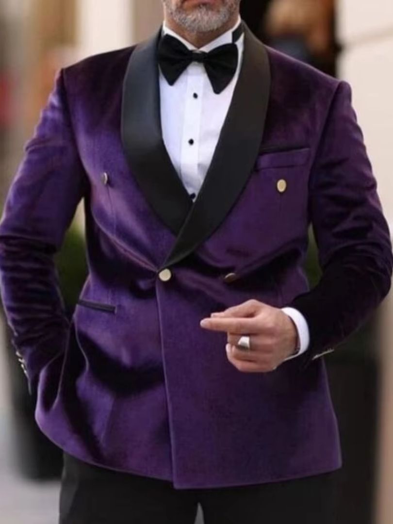 XS-6XL Velvet Wedding Men Suit - Men Formal Wear Top ulasan dan harga