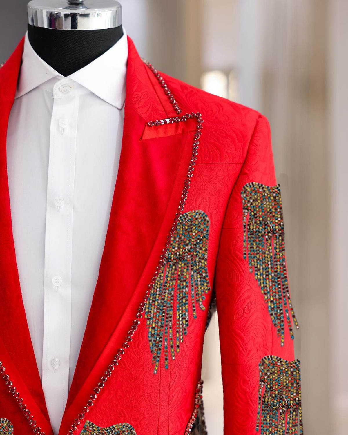 Fashion Wedding Men Suit Cryst - Men'S Formal Wear No Suit ulasan dan harga