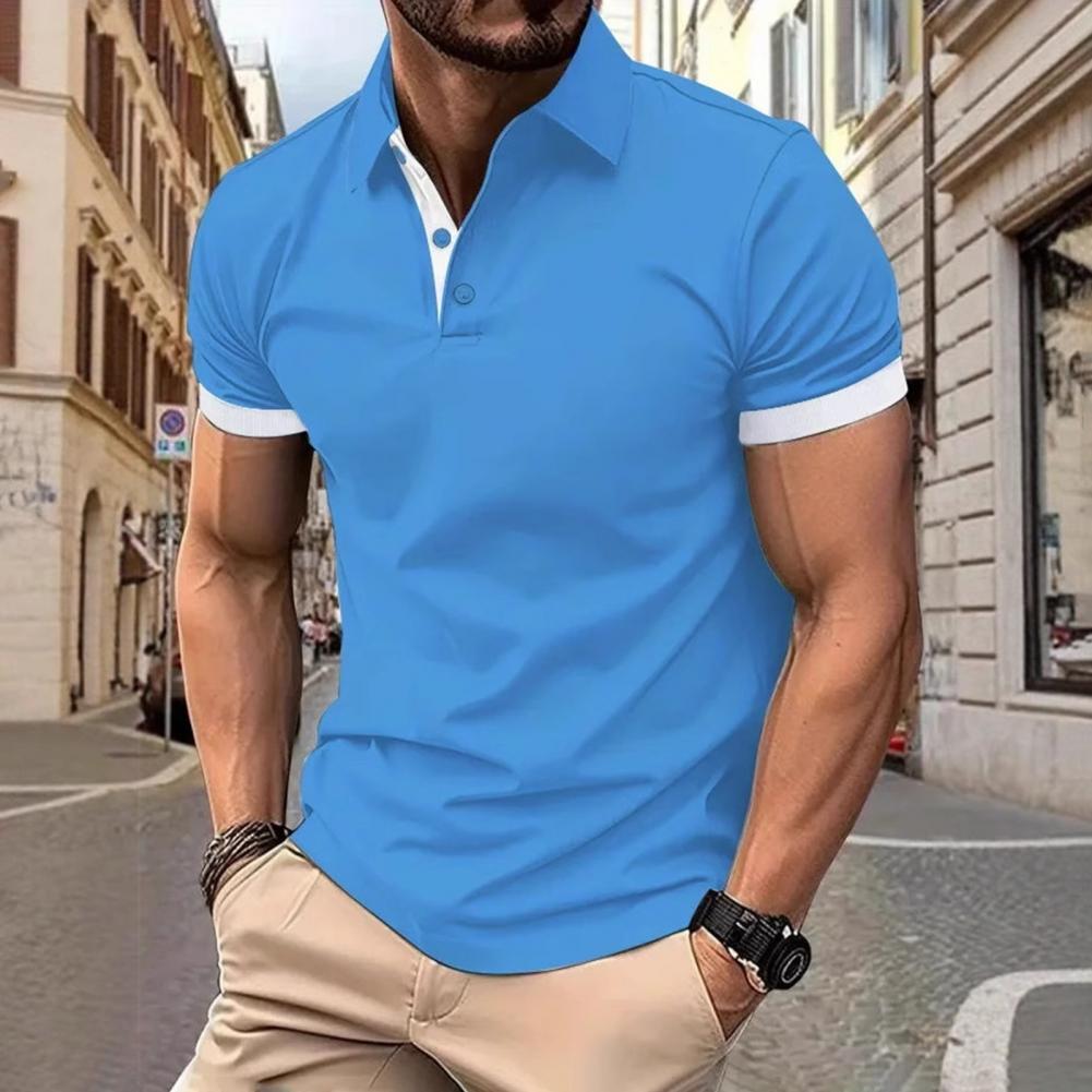 Men Tops Lapel Short Sleeve Ca - Men'S Polo Formal Wear ulasan dan harga