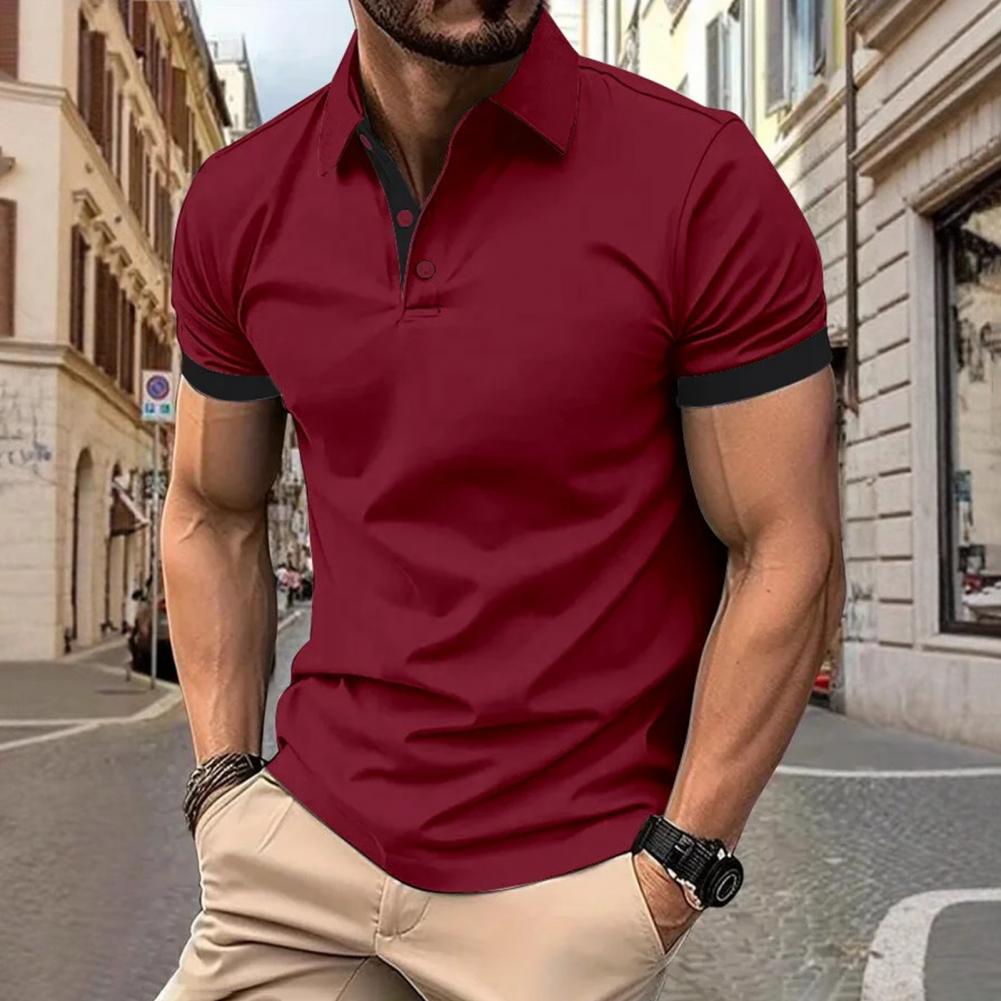 Men Tops Lapel Short Sleeve Ca - Men'S Polo Formal Wear ulasan dan harga