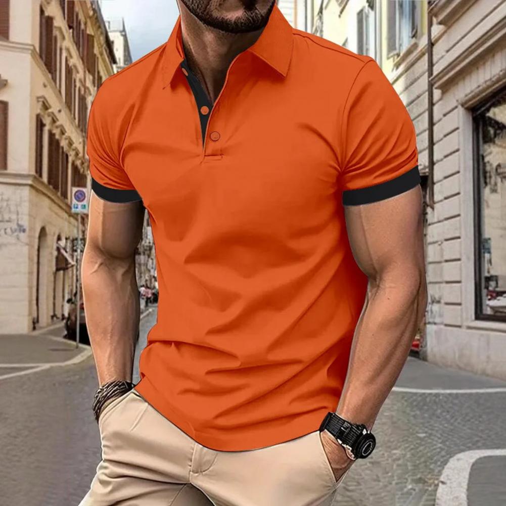 Men Tops Lapel Short Sleeve Ca - Men'S Polo Formal Wear ulasan dan harga