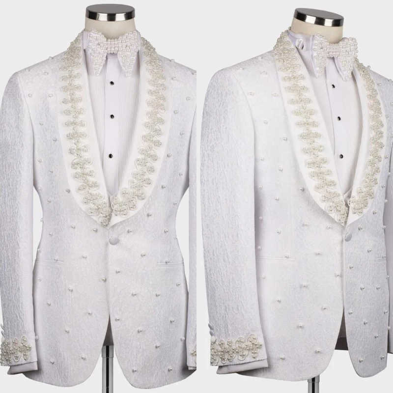White Wedding Men Suits Fashio - Men'S Formal Wear No Suit ulasan dan harga