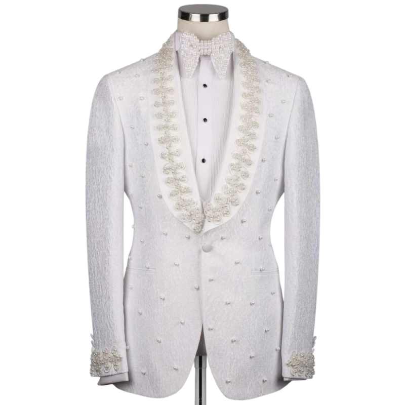 White Wedding Men Suits Fashio - Men'S Formal Wear No Suit ulasan dan harga