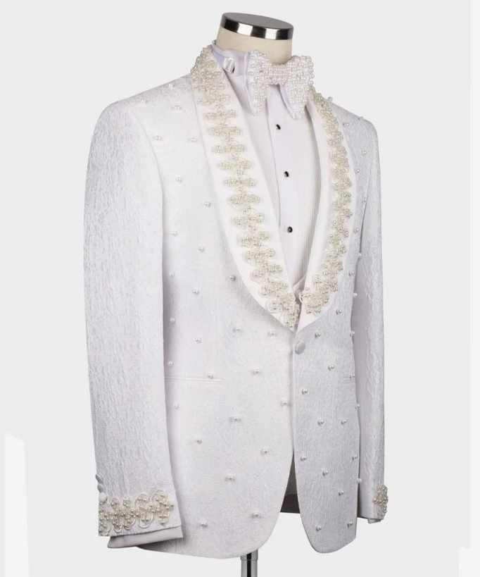 White Wedding Men Suits Fashio - Men'S Formal Wear No Suit ulasan dan harga