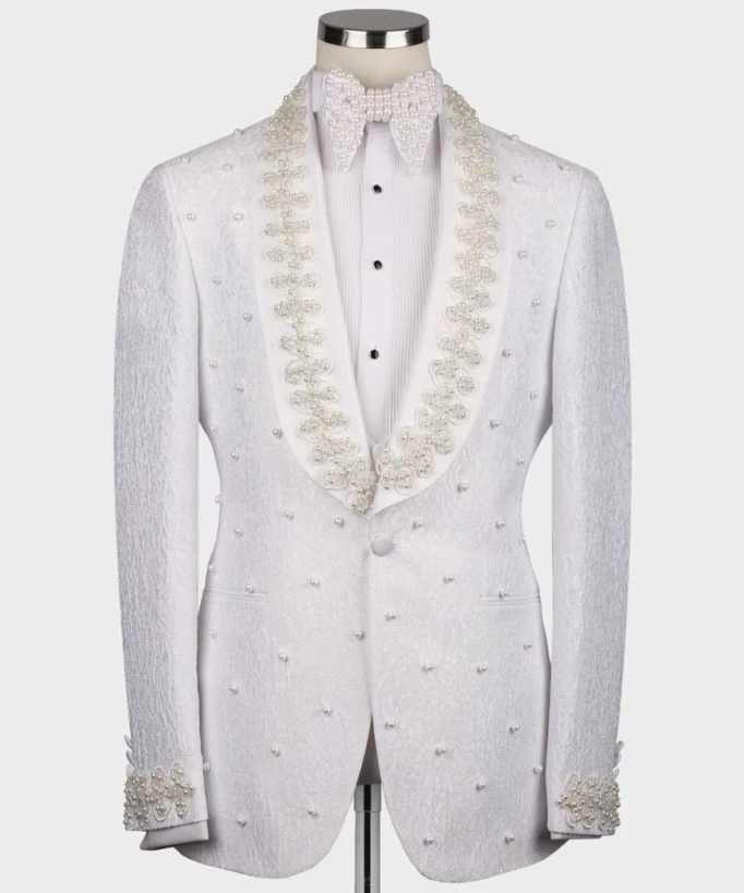 White Wedding Men Suits Fashio - Men'S Formal Wear No Suit ulasan dan harga