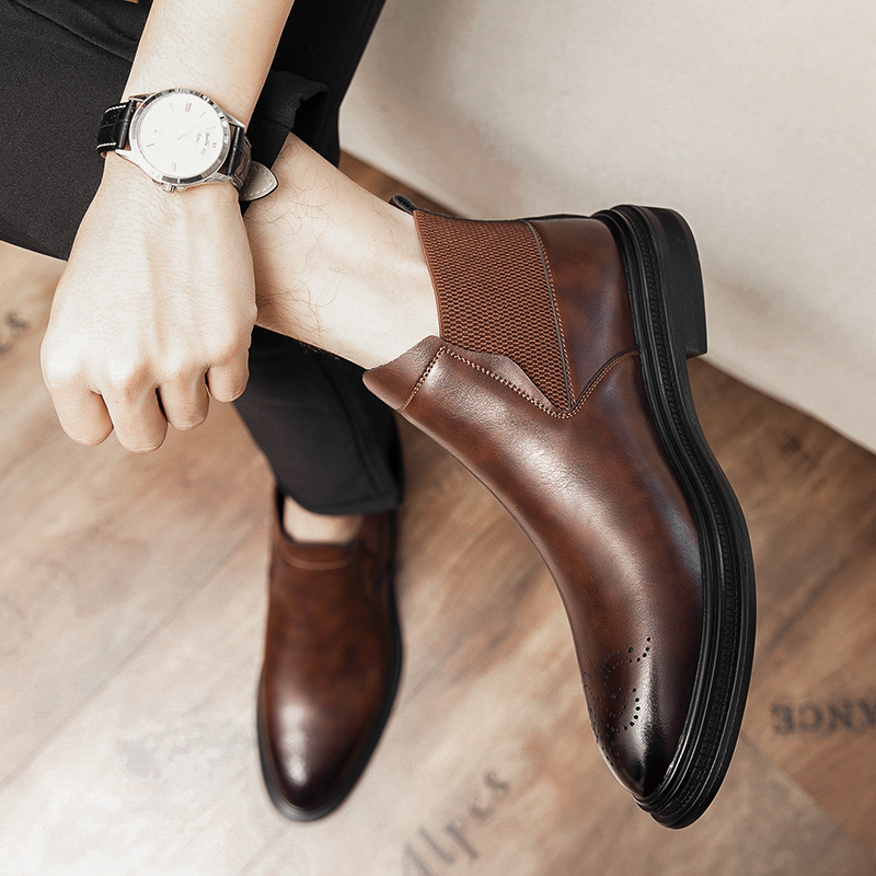 High-top leather shoes are ver - Men Formal Wear Top ulasan dan harga