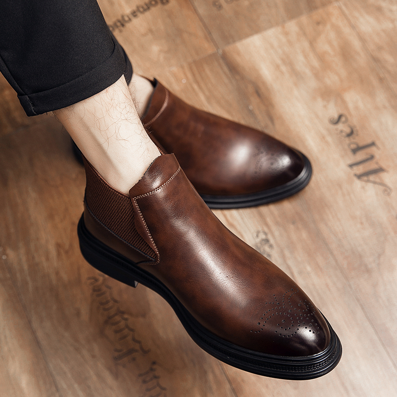 High-top leather shoes are ver - Men Formal Wear Top ulasan dan harga