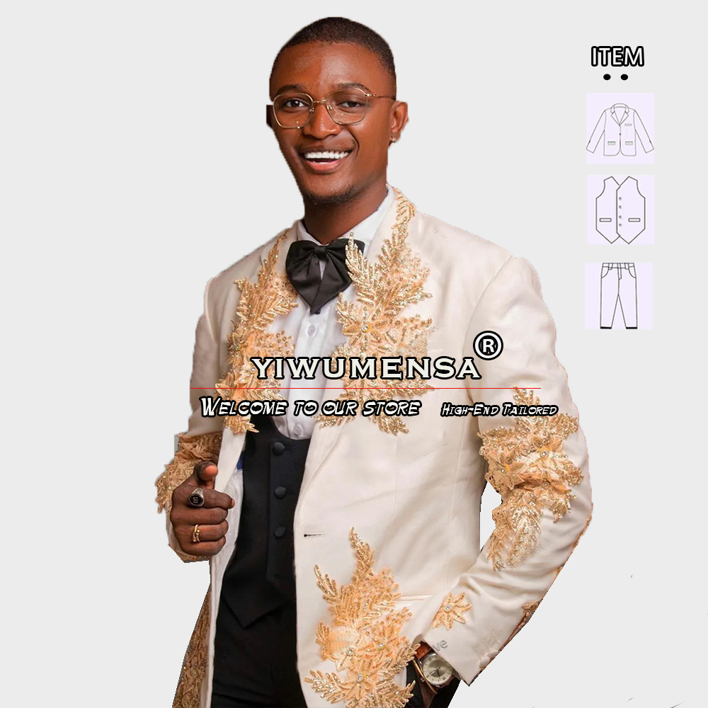 Customized 3 Pieces Suits Men  - Men Formal Wear Vest ulasan dan harga