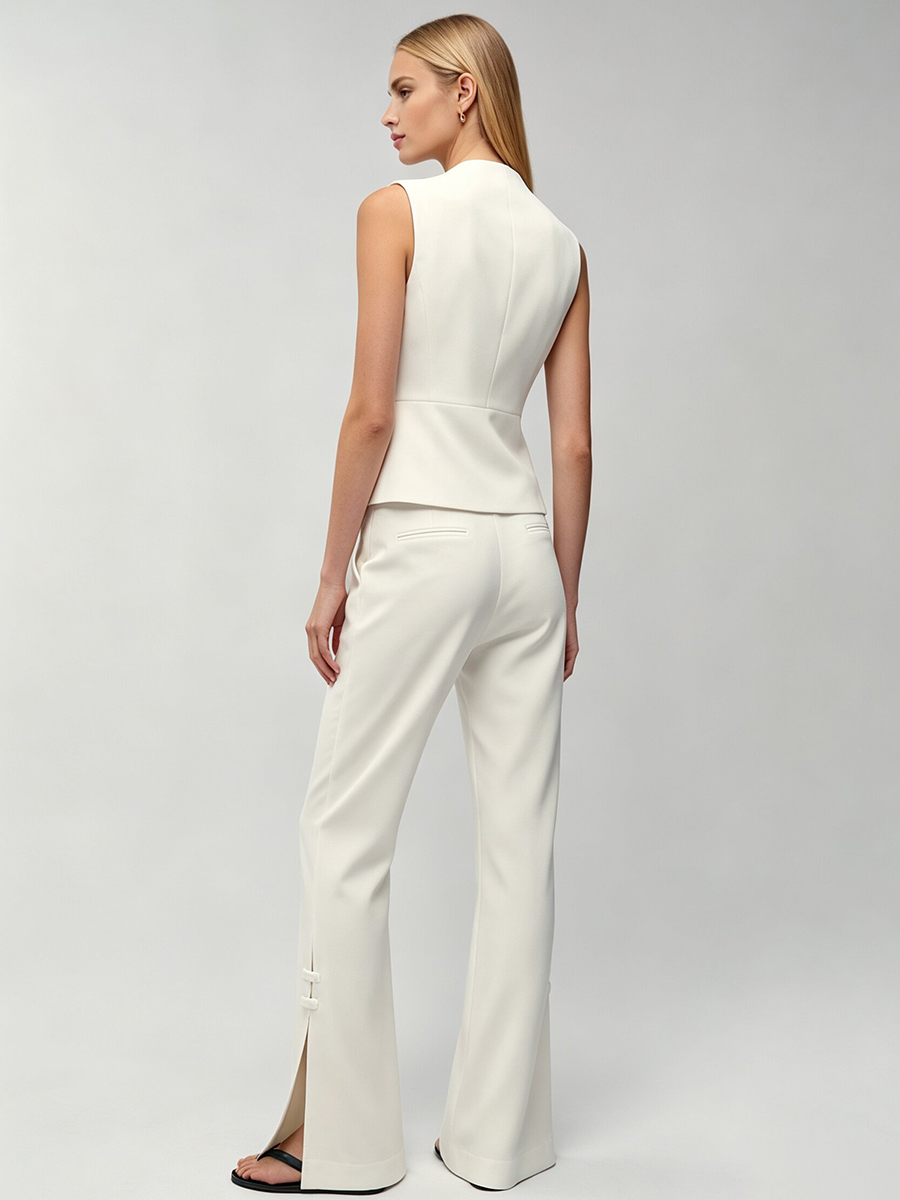 LIMO Women White Chinese Frog  - Young Men Formal Wear ulasan dan harga