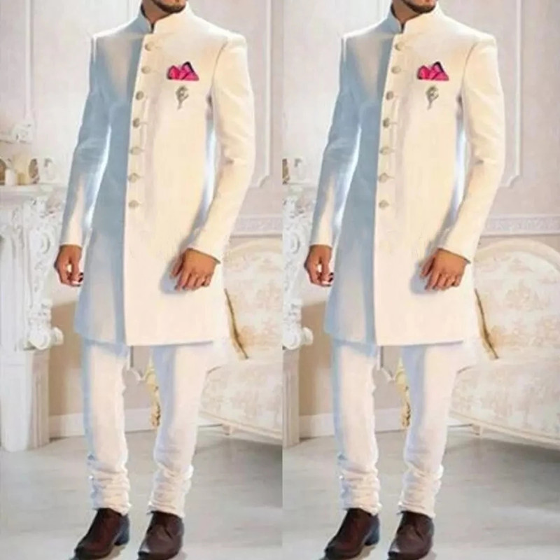 Fashion Design White Stand Col - Men'S Formal Ethnic Wear ulasan dan harga
