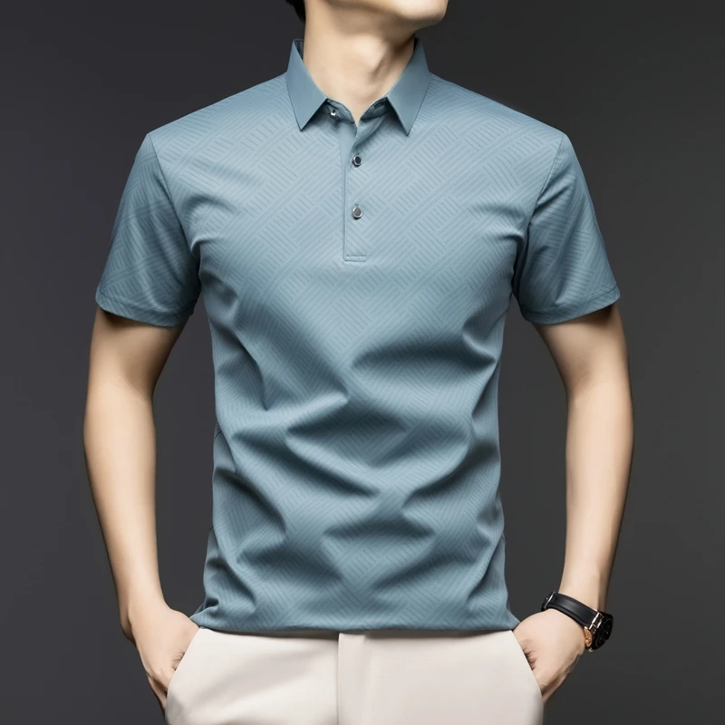 Mens Elegant Pattern Polo Shir - Men'S Polo Formal Wear ulasan dan harga