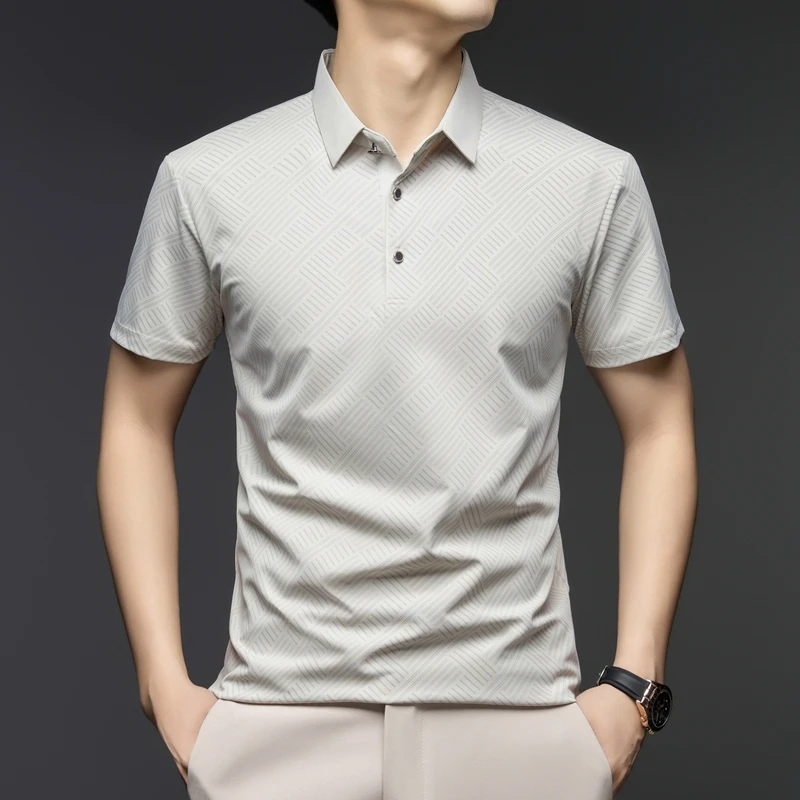 Mens Elegant Pattern Polo Shir - Men'S Polo Formal Wear ulasan dan harga