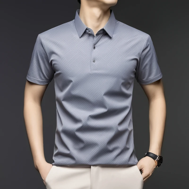 Mens Elegant Pattern Polo Shir - Men'S Polo Formal Wear ulasan dan harga
